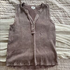 BKE Mauve Waffle Knit Sleeveless Top